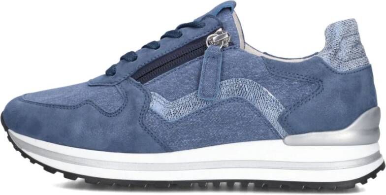 Gabor Blauwe Low-Top Sneakers met Rits
