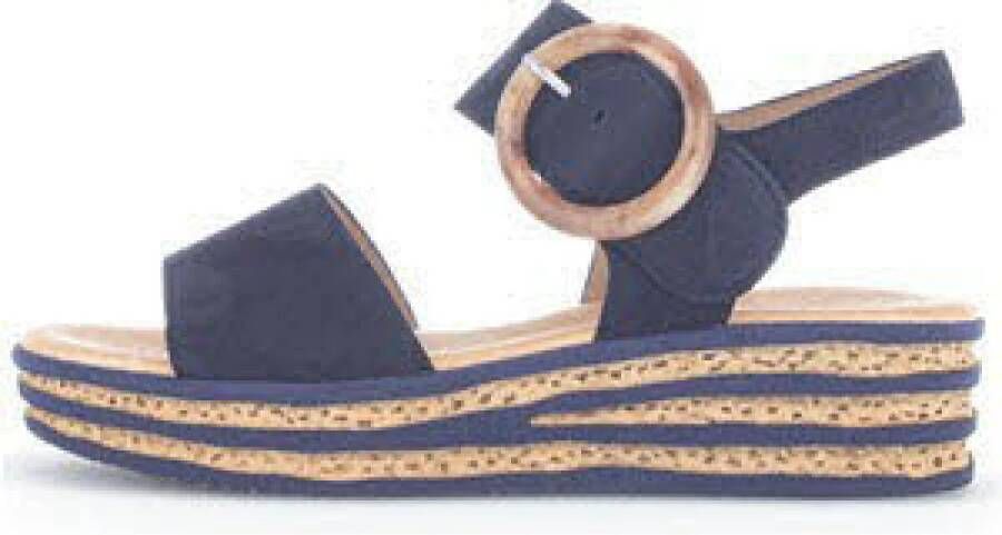 Gabor Blauwe Nubuck Sleehak Sandalen voor Dames