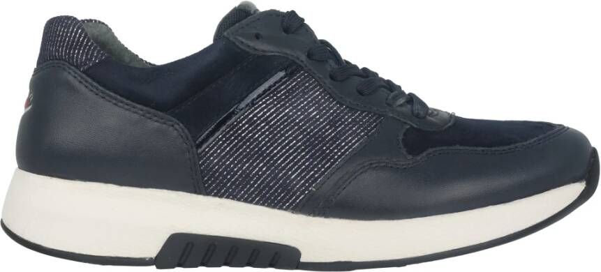 Gabor rollingsoft sensitive 76.948.56 dames rollende wandelsneaker blauw