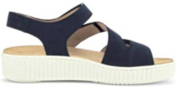 Gabor Blauwe nubuck leren sandalen Blue Dames