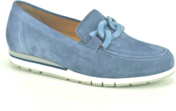 Gabor Blauwe Suède Loafer +Gar. DZ Blue Dames