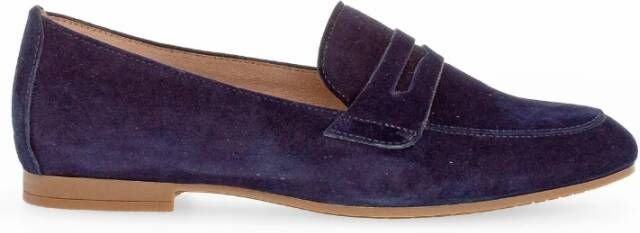 Gabor Blauwe suède loafers Blue Dames