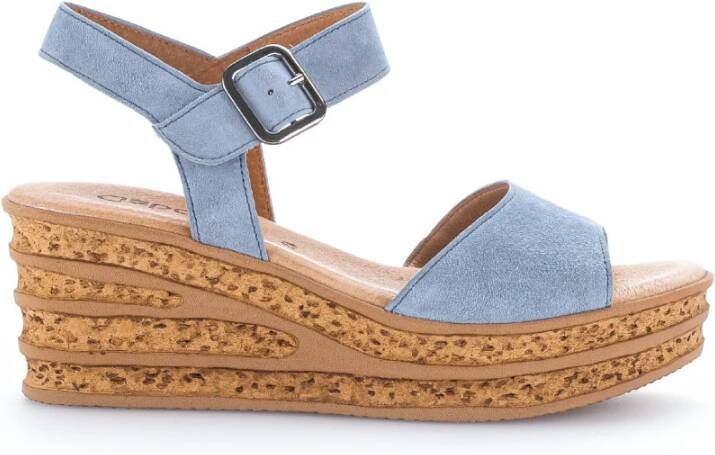 Gabor Blauwe Suède Sandalen Comfortabel Stijlvol Blue Dames
