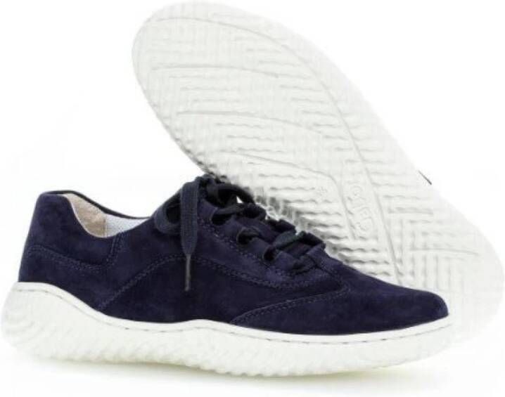 Gabor Blauwe Suède Sneakers met Optifit Binnenzool Blue Dames