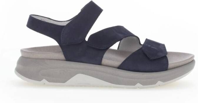 Gabor Blauwe Suède Sportsandalen Blue Dames