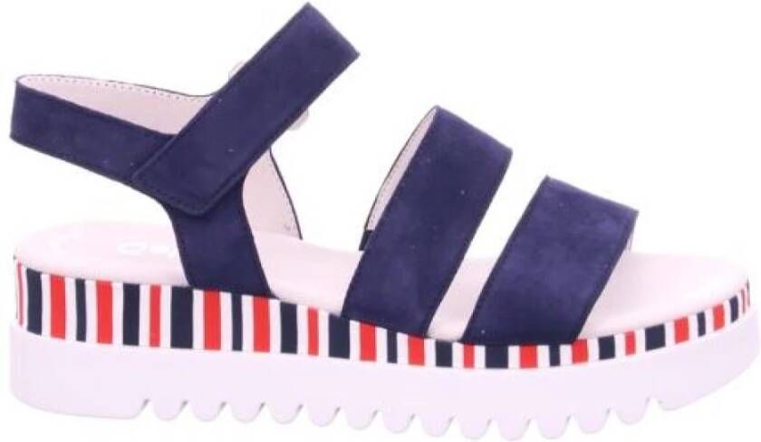 Gabor Blauwe Veloursleren Sandalen voor Vrouwen