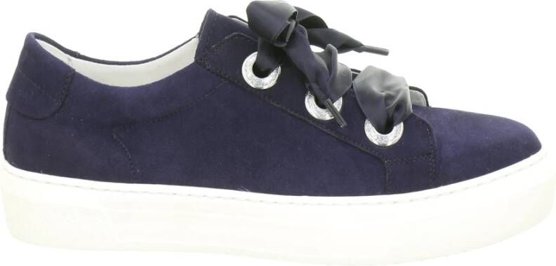 Gabor Blauwe Volwassen Sneakers van Veloursleer
