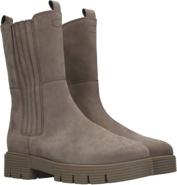 Gabor Grijze leren enkellaarsjes met rits Gray Dames - Foto 5