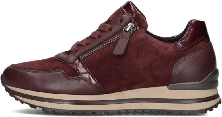 Gabor Bordeaux Lage Sneakers voor Dames