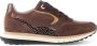 Gabor Bruin Lederen Combinatie Sportieve Casual Sneakers Brown Dames - Thumbnail 1