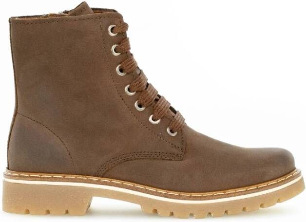 Gabor Bruine Leren Veterschoenen Winterlaarzen Brown Dames