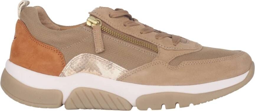 Gabor rollingsoft sensitive 66.938.30 dames rollende wandelsneaker beige