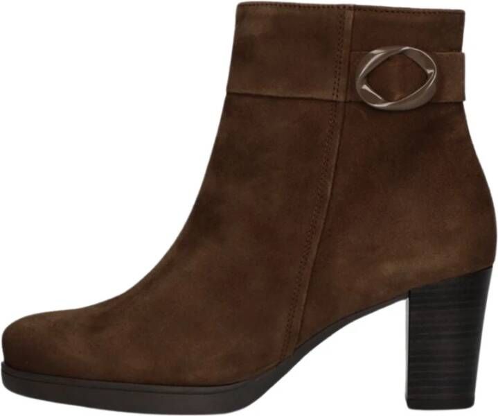 GABOR Enkellaarsjes Dames 083 Maat: 39 Materiaal: Suède Kleur: Bruin - Foto 3