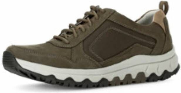 Gabor Rollingsoft Sneakers met sleehak vrijetijdsschoen lage schoen veterschoen met contraststiksels g-breedte