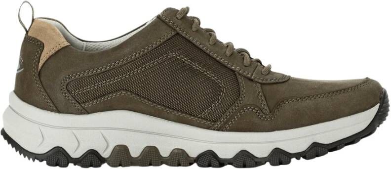 Gabor Rollingsoft Sneakers met sleehak vrijetijdsschoen lage schoen veterschoen met contraststiksels g-breedte