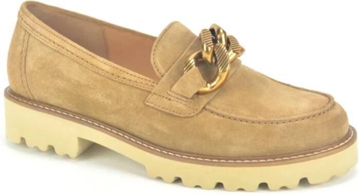 Gabor Chique Camel Daim Moccasin met Ketting DZ Brown Dames