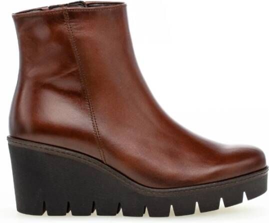 Gabor Velvet Sleehak Enkellaarzen Brown Dames