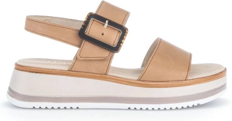 Gabor Cognac Leren Sandalen Brown Dames