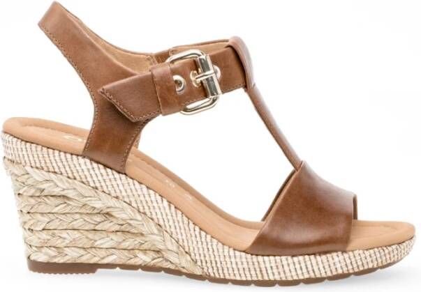 Gabor Cognac Leren Sandalen Brown Dames