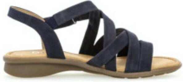 Gabor Blauwe suède sandalen met zacht leer Blue Dames