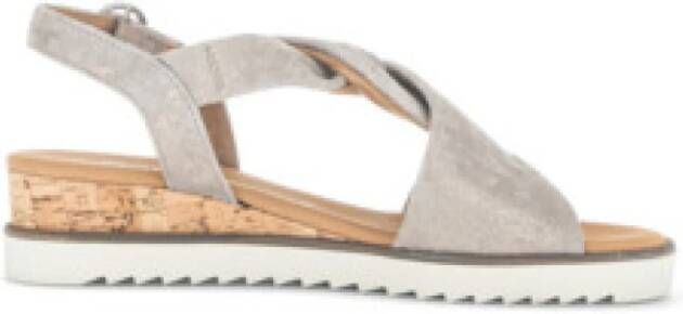 Gabor Sleehaksandaaltjes Genua zomerschoen sandaal sleehak met metallic-effect - Foto 4