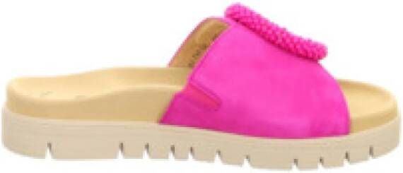 Gabor Slippers plateau zomerschoen slippers met sierparels aan de decoratieve gesp