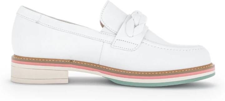 Gabor Comfortabele leren loafer voor dames White Dames