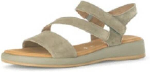 Gabor Beige Suède Sandalen met Velcro Sluiting Beige Dames - Foto 4