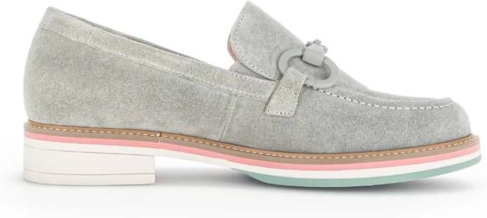 Gabor Comfortabele Suède Loafer voor Dames Green Dames
