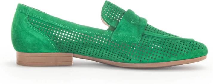 Gabor Comfortabele Suède Loafer voor Dames Green Dames