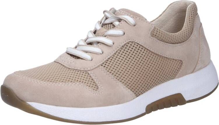 Gabor Rollingsoft Sneakers met sleehak vrijetijdsschoen lage schoen veterschoen in zomerse materiaalmix - Foto 4