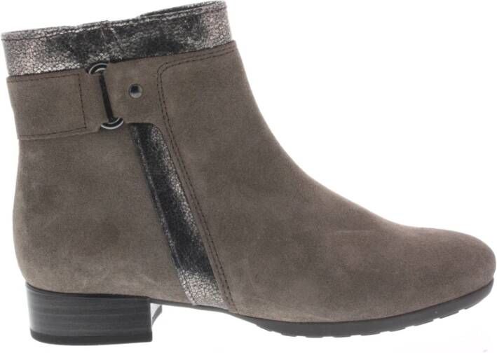Gabor Dames Enkellaarsjes Taupe Nubuck Beige Dames