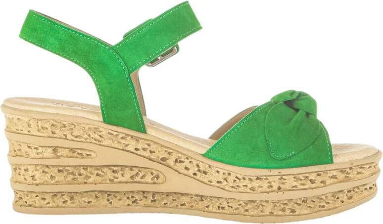 Gabor Groene Velours Sandalen Comfortabel Stijlvol Green Dames