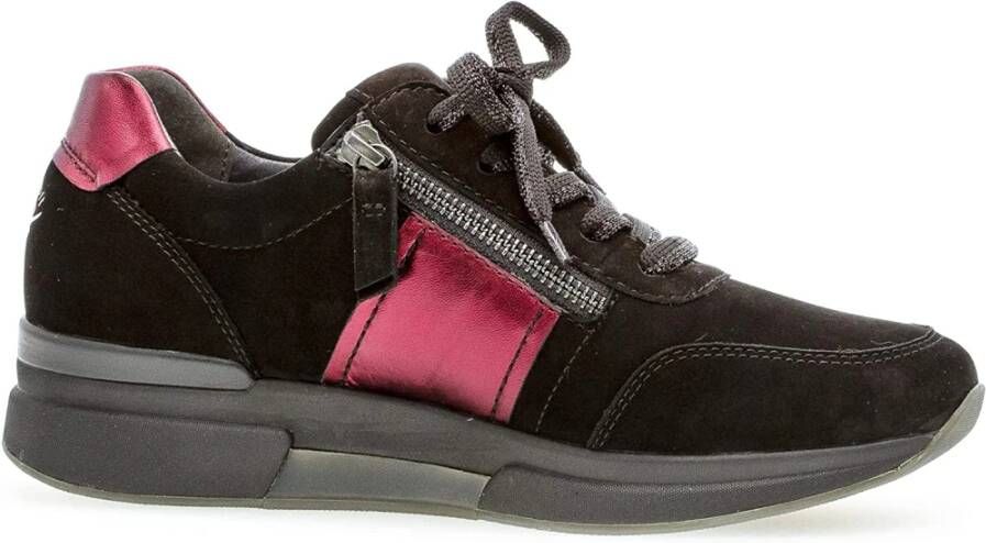 Gabor Dames Wandelschoenen Zwart Rood Black Dames