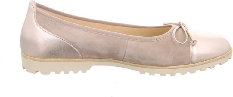 Gabor Beige metallic leren ballerina's van suède Beige Dames