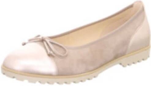 Gabor Beige metallic leren ballerina's van suède Beige Dames
