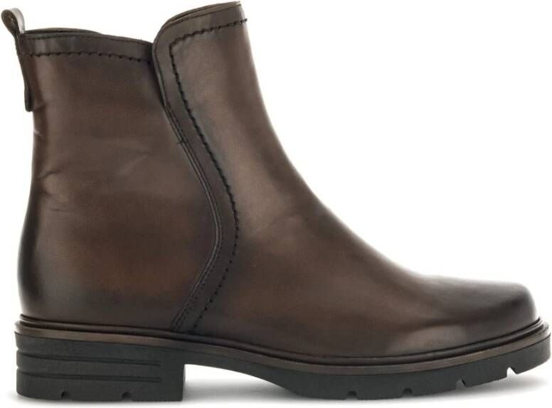 Gabor Cognac gladleren enkellaarzen Brown Dames
