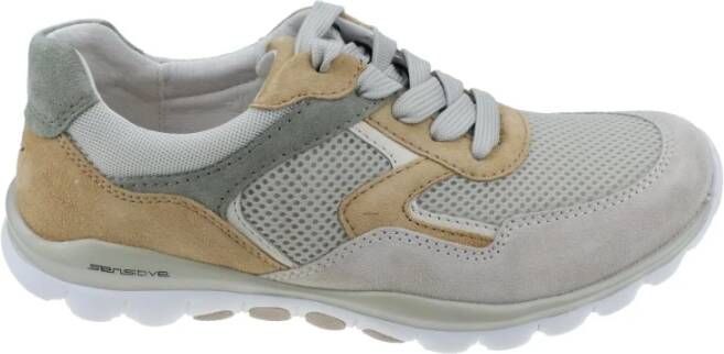 Gabor Flexibele Walking Sneaker Beige Mix Multicolor Dames