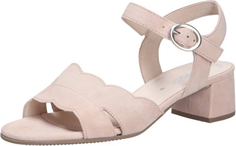 Gabor Roze Velours Kruisband Sandalen Pink Dames