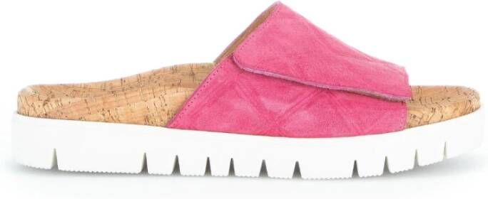 Gabor Fuchsia Leren Sandalen Pink Dames