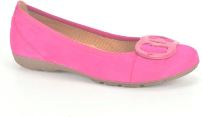 Gabor Fuxia Suède Ballerina met Accessoires Pink Dames