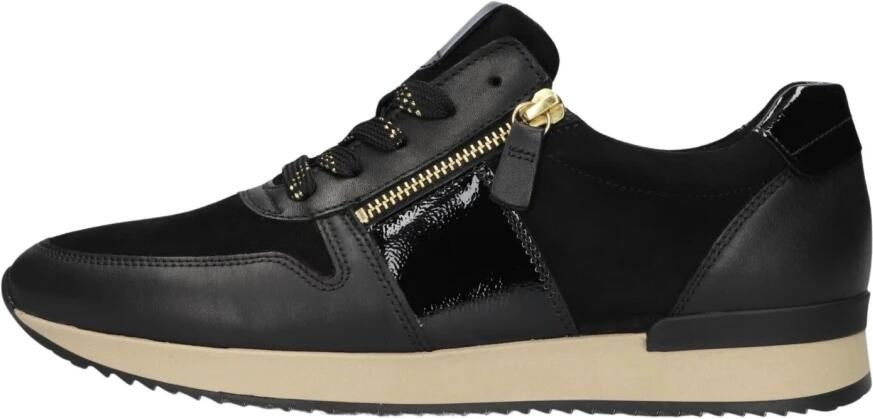 Gabor 6019.01.001 Sneakers Zwart Leer en Suede Dames Zwart