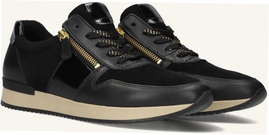 Gabor 6019.01.001 Sneakers Zwart Leer en Suede Dames Zwart - Foto 6
