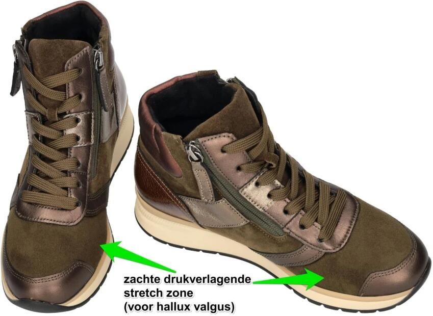 Gabor -Dames groen olijf sneakers - Foto 3
