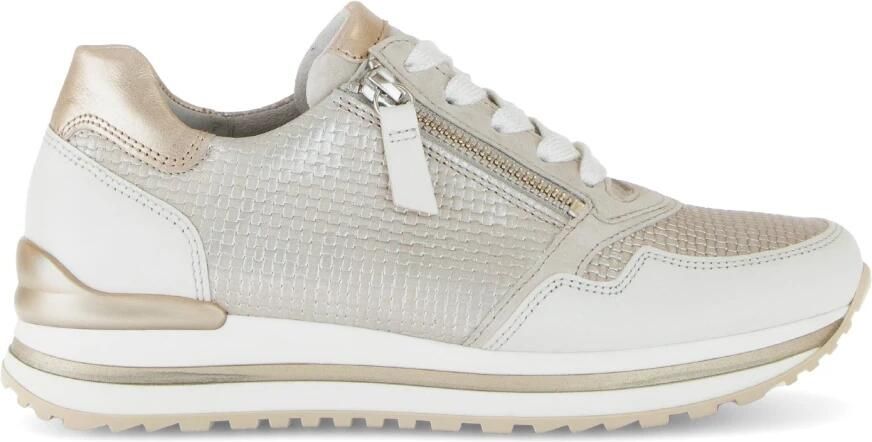 Gabor Sneakers met sleehak Turijn vrijetijdsschoen lage schoen veterschoen met mooie metallic details