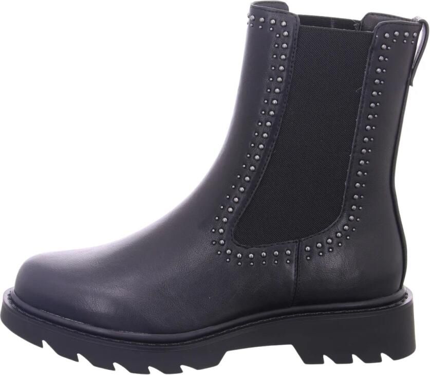 Tamaris Chelsea-boots blokhak enkellaars bikerboots bezet met glanzende studs - Foto 4