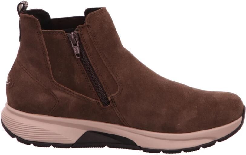 Gabor Rolling Soft art. 0804.02.007 bruin suede enkellaars met rits