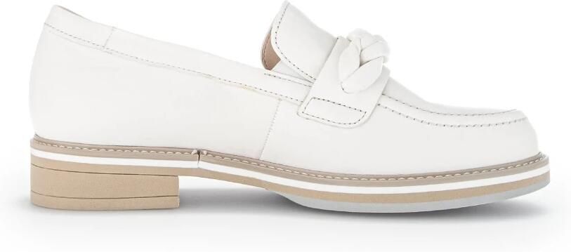 Gabor Comfortabele leren loafer voor dames White
