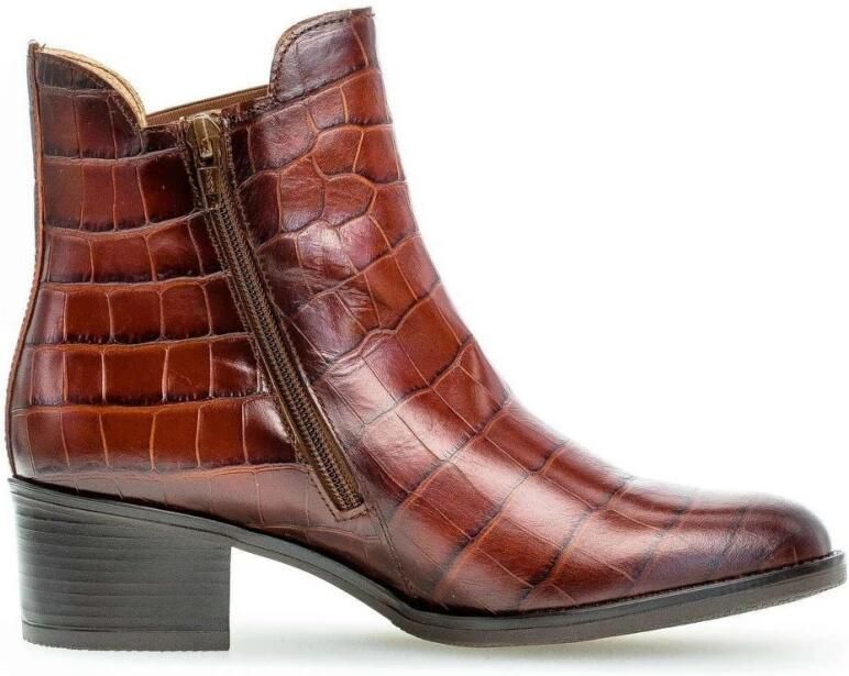 Gabor Cowboy enkellaars met krokoprint Brown Dames - Foto 2