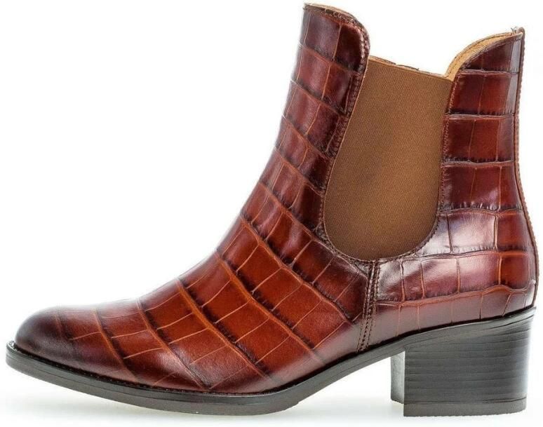Gabor Cowboy enkellaars met krokoprint Brown Dames - Foto 3